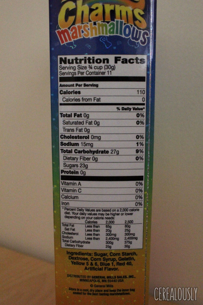 Lucky Charms Nutrition Chart