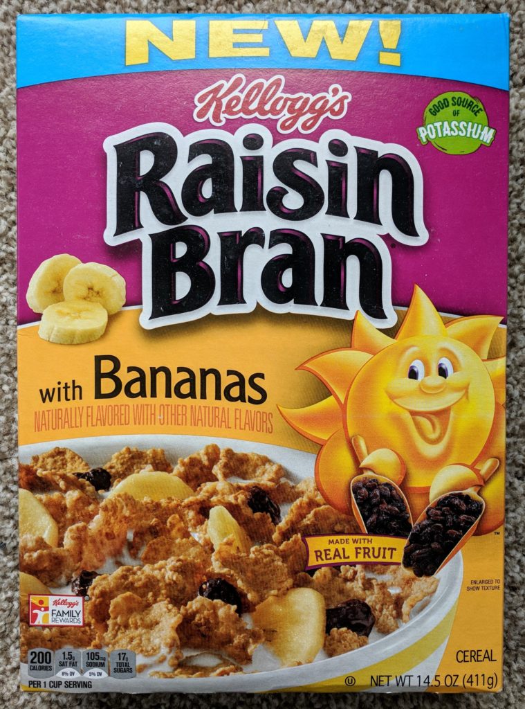 Review Kellogg's Raisin Brain with Bananas Cereal