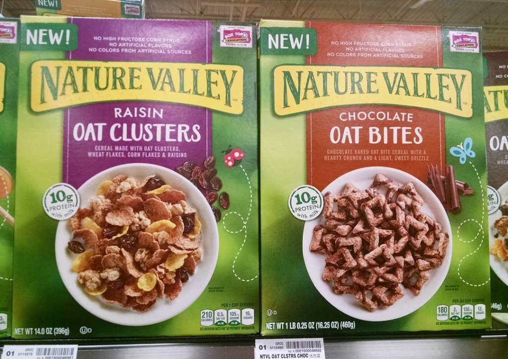 Nature Valley Raisin Oat Clusters and Nature Valley Chocolate Oat Bites