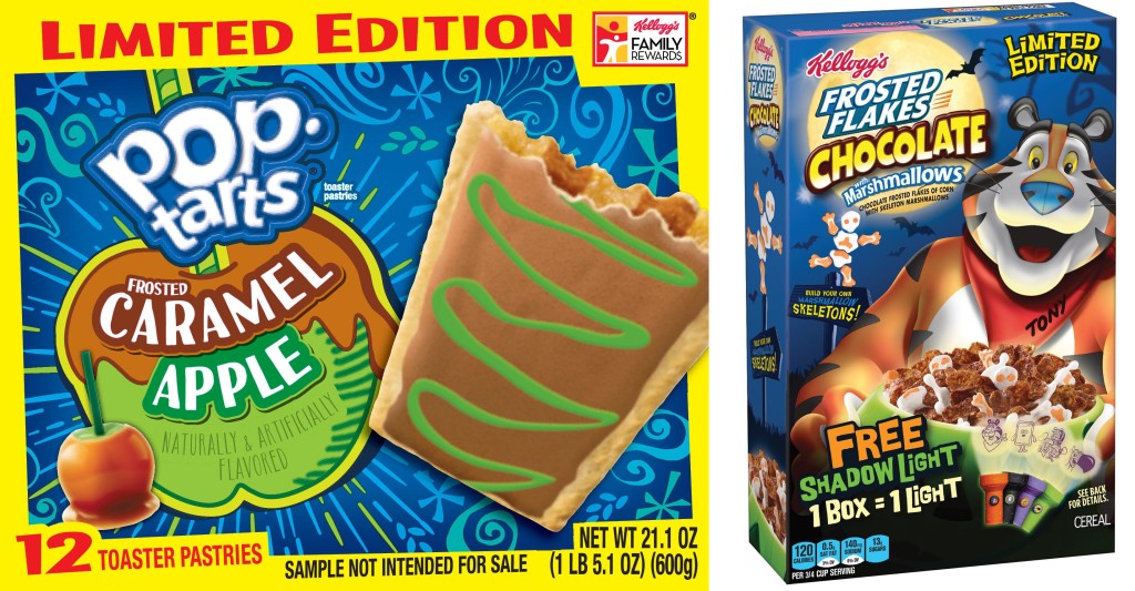 Kellogg's New Frosted Caramel Apple Pop-Tarts & Chocolate Frosted Flakes with Skeleton Marshmallows
