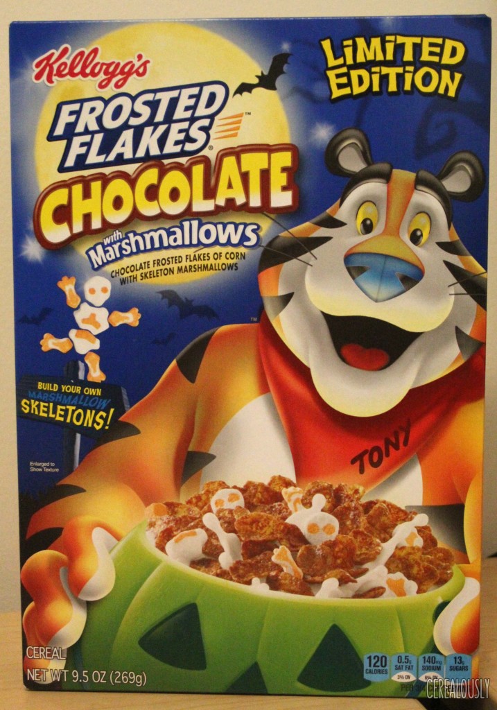 Halloween Chocolate Frosted Flakes with Skeleton Marshmallows Box