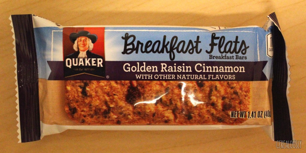 Quaker Golden Raisin Cinnamon Breakfast Flats Bars Packaging