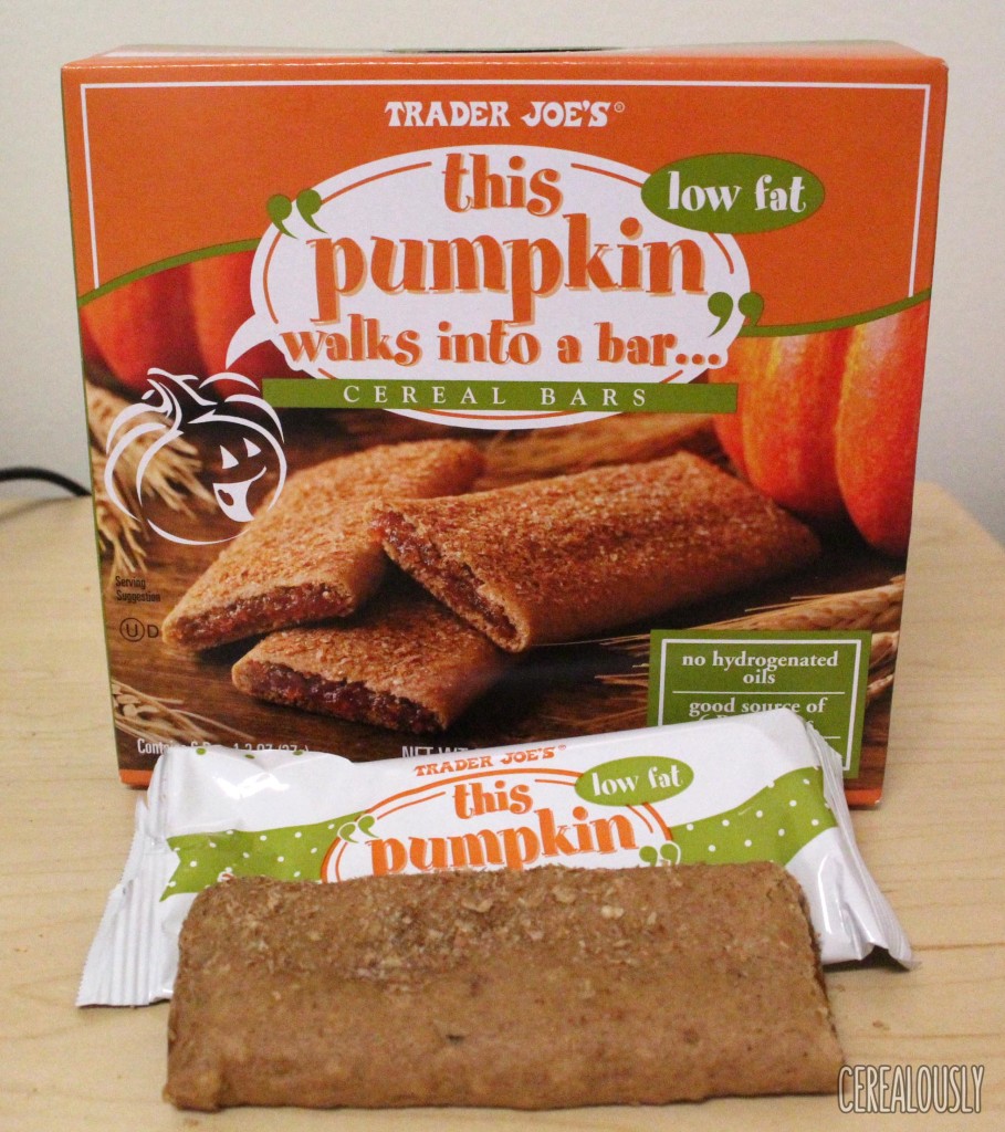 Trader Joe's "this pumpkin walks into a bar..." Cereal Bars Box