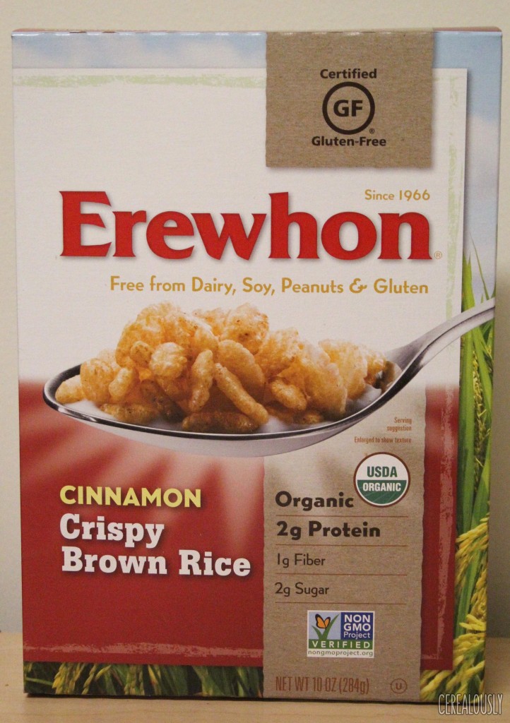 Erewhon Cinnamon Crispy Brown Rice Cereal Box