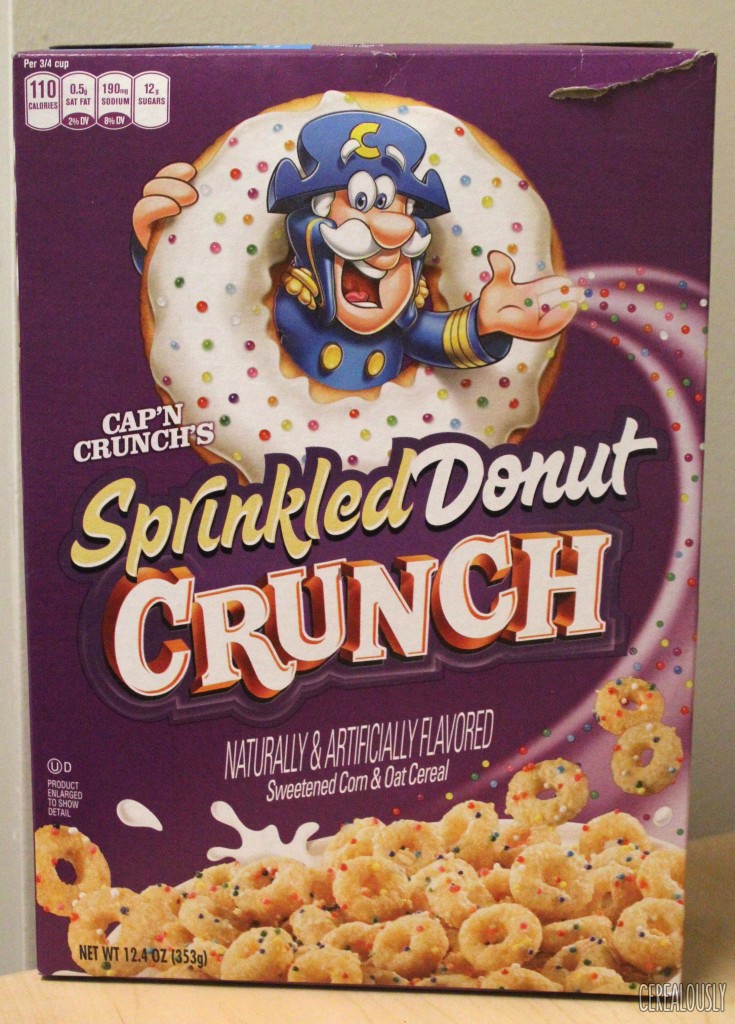 Cap'n Crunch Sprinkled Donut Crunch Cereal Box