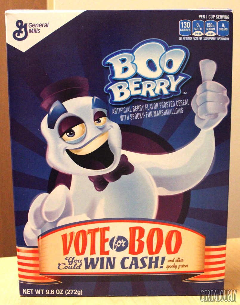 General Mills 2016 Boo Berry Monster Cereal Box