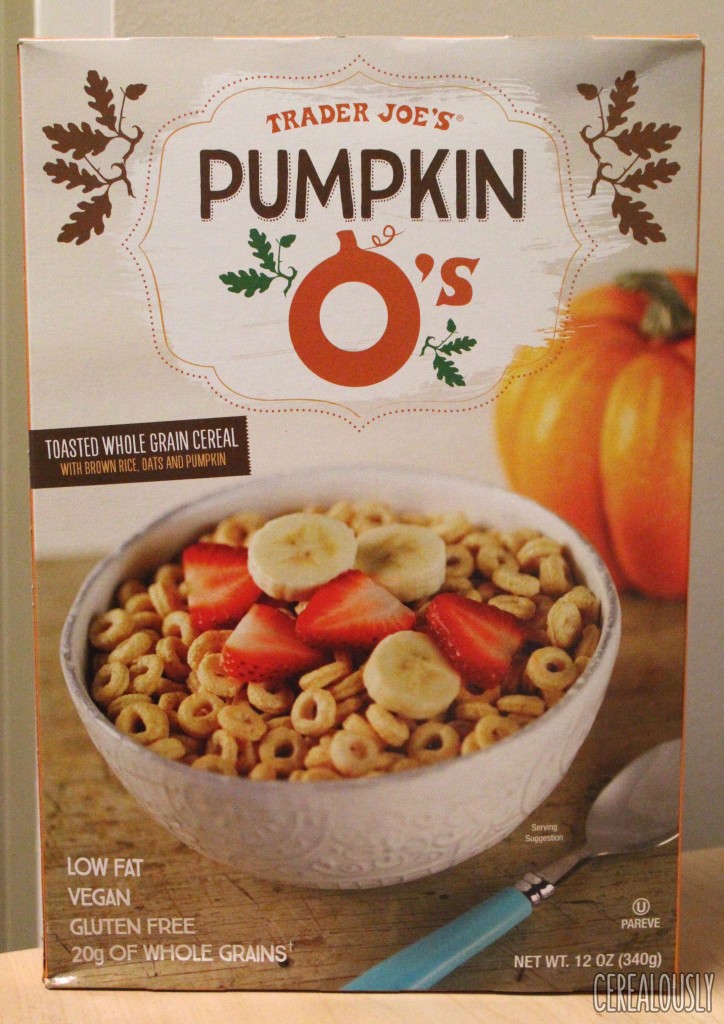 Trader Joe's Pumpkin O's Cereal Box