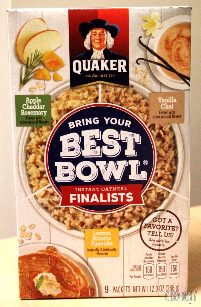 Quaker "Bring Your Best Bowl" Oatmeal Box Review