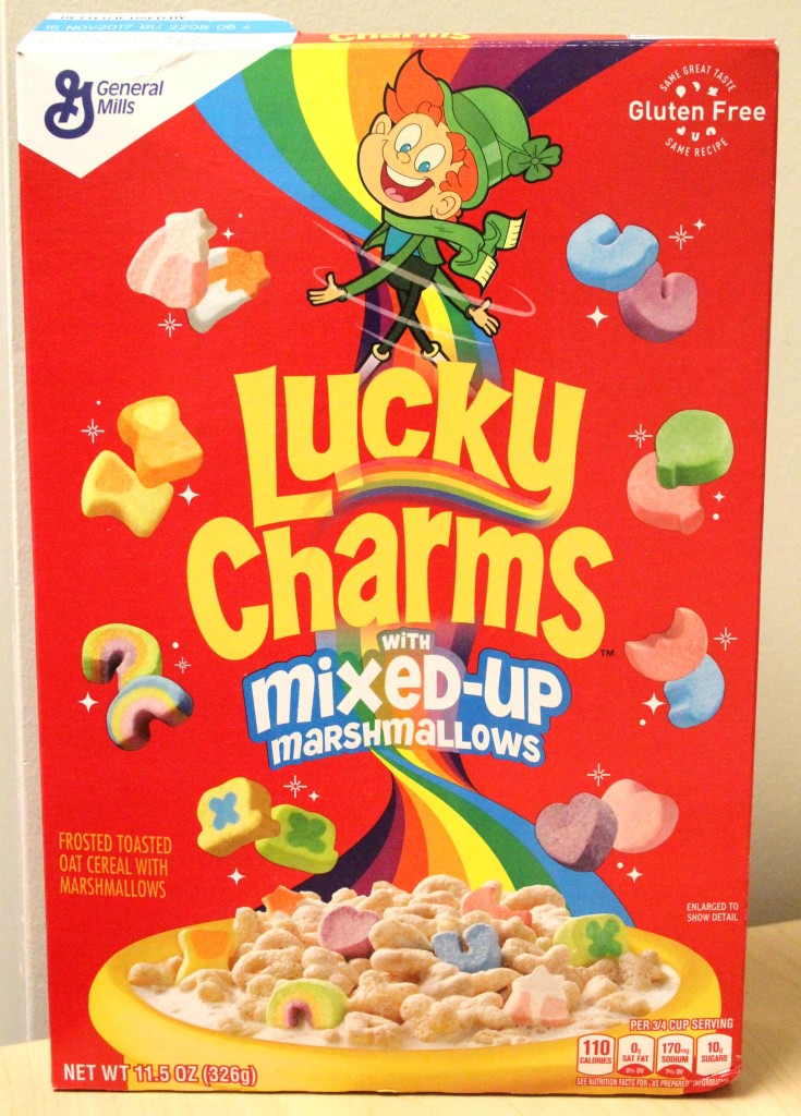 General Mills Lucky Charms with Mixed-Up Marshmallows Cereal Box Review