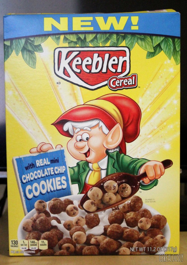 Kellogg's New Keebler Cereal with Real Mini Chocolate Chip Cookies Box