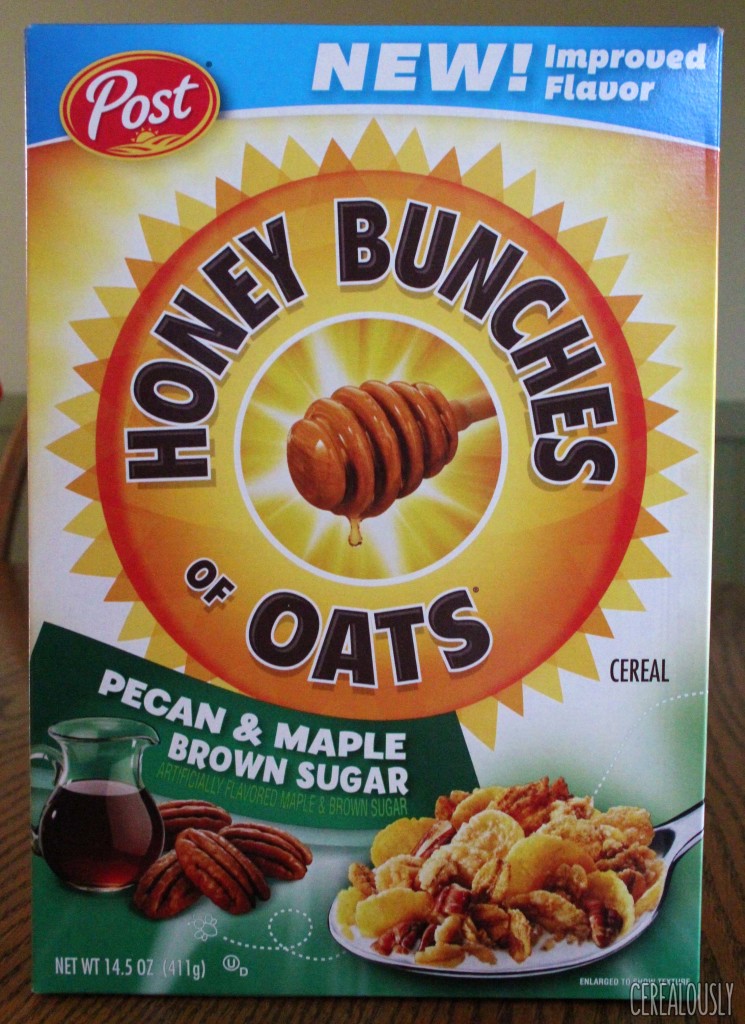 Post Pecan & Maple Brown Sugar Honey Bunches of Oats Cereal Box
