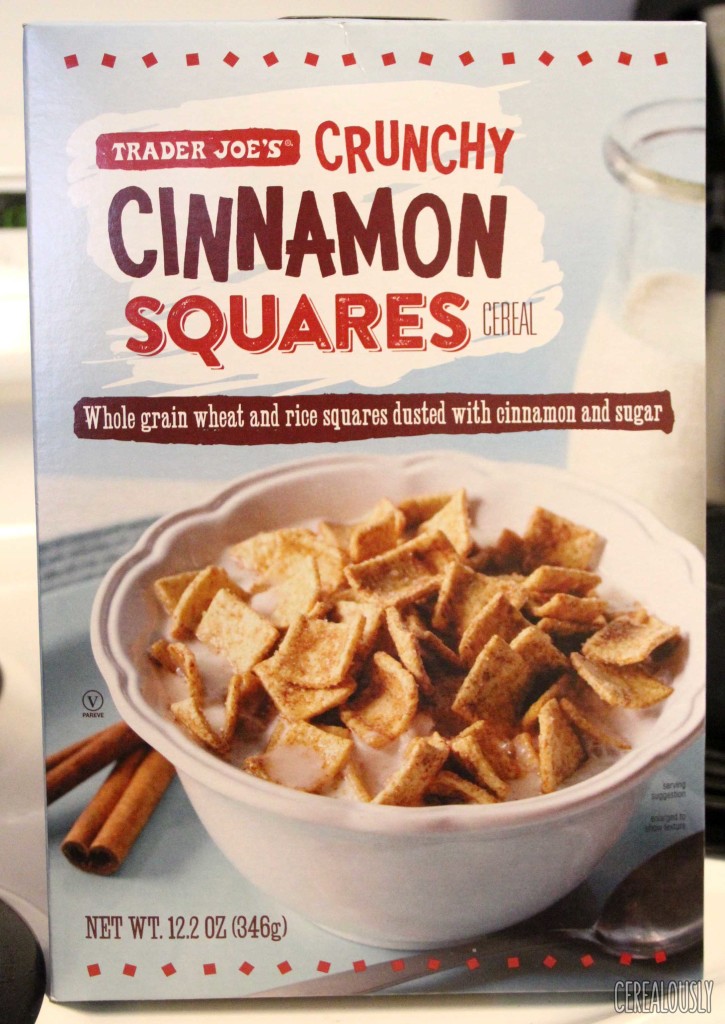 Trader Joe's Crunchy Cinnamon Squares Cereal Box