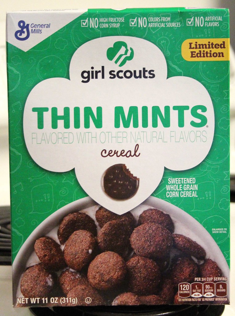 General Mills Girl Scouts Thin Mints Cereal Box Review