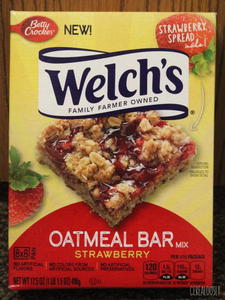 Betty Crocker Welch's Strawberry Oatmeal Bars Baking Mix Box