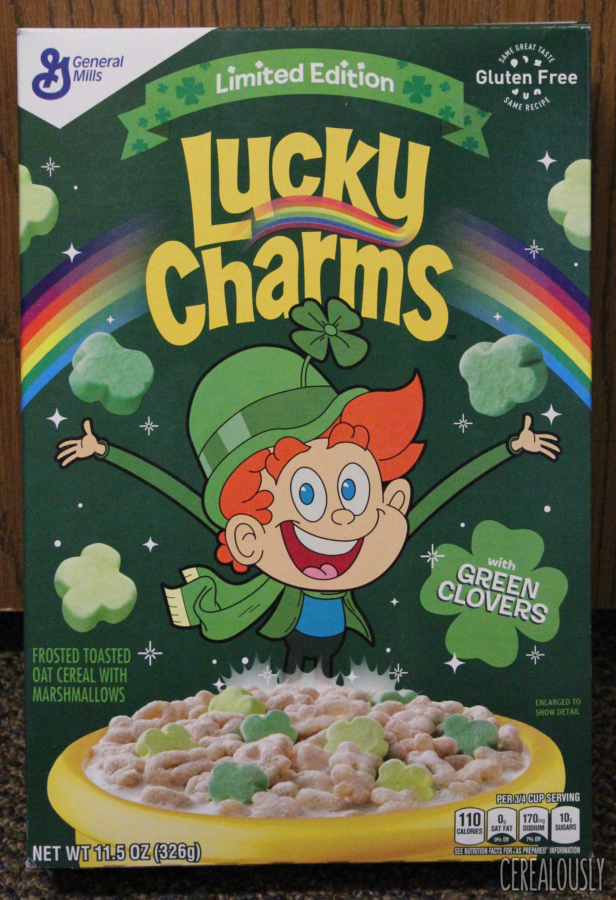 Review: St. Patrick's Day Edition Lucky Charms with Green Clovers Cereal -  Cerealously