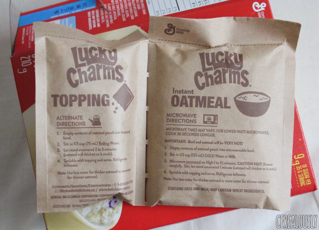 Lucky Charms Oatmeal Box Packets