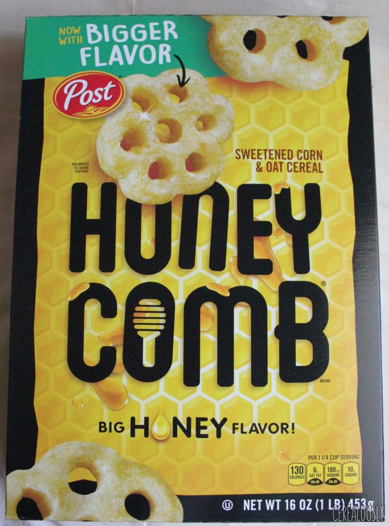 Post Bigger Flavor Honeycomb Cereal Box