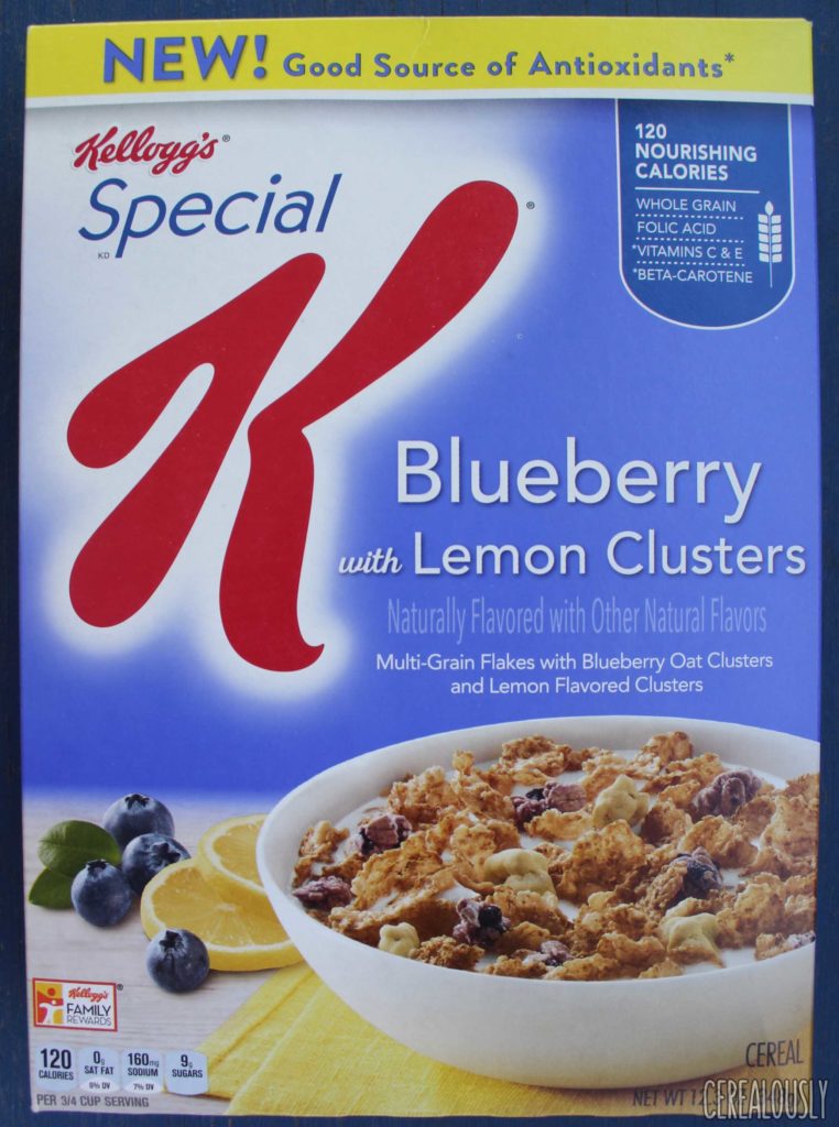 Kellogg's Special K Blueberry with Lemon Clusters Cereal Review Box