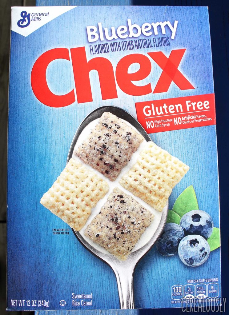 General Mills Gluten Free Blueberry Chex Cereal Review Box