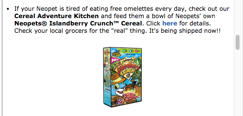 (From the Neopets New Features Newsletter, Jan. 16th, 2006)