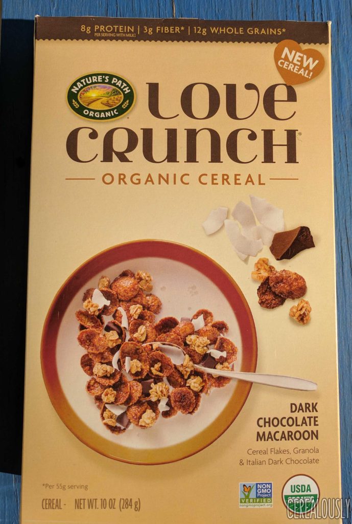 Nature's Path Organic Love Crunch Dark Chocolate Macaroon Cereal Review – Box