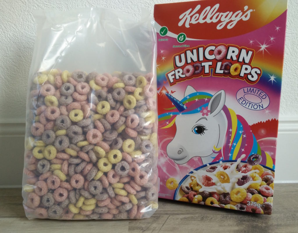 Kellogg's German Unicorn Froot Loops Cereal Review Box