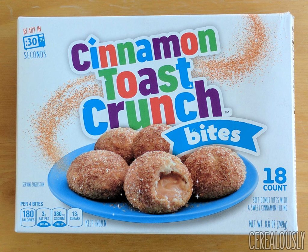 General Mills Cinnamon Toast Crunch Bites Review Cereal Donut Holes – Box