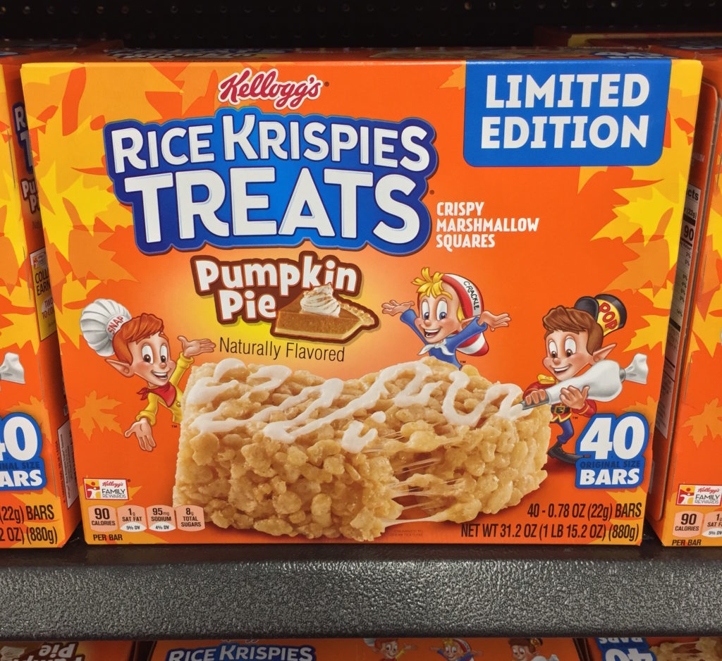 Kellogg's Limited Edition Pumpkin Pie Rice Krispies Treats Box