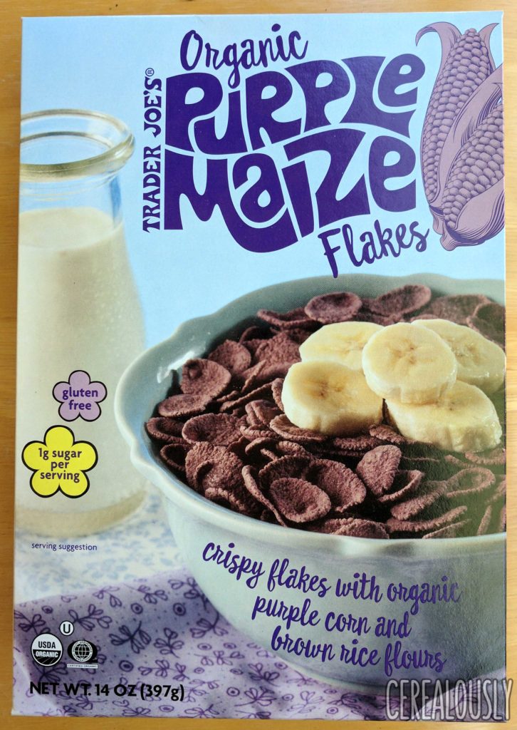 Trader Joe's Organic Purple Maize Flakes Cereal Review – Box