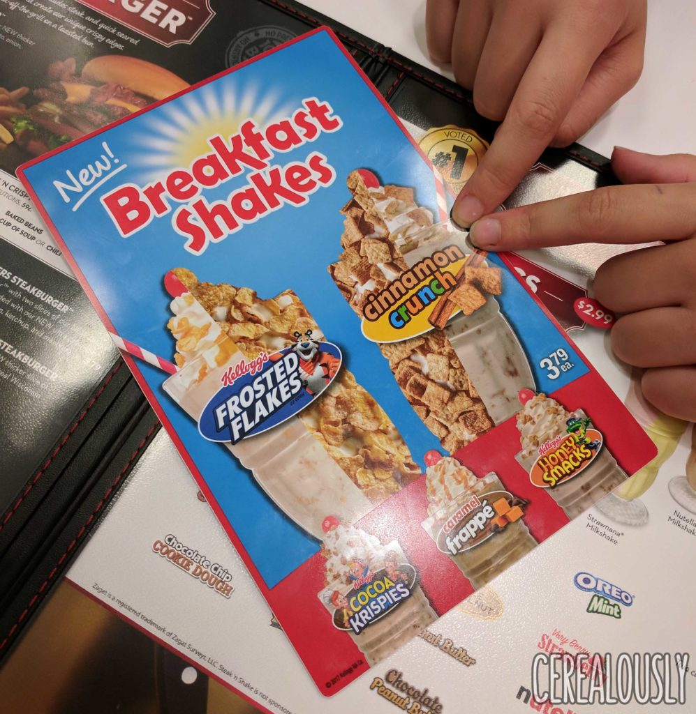 Steak 'n Shake Breakfast Cereal Milkshakes