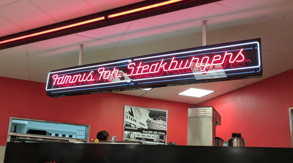 Steak 'n Shake Breakfast Cereal Milkshakes Neon Sign