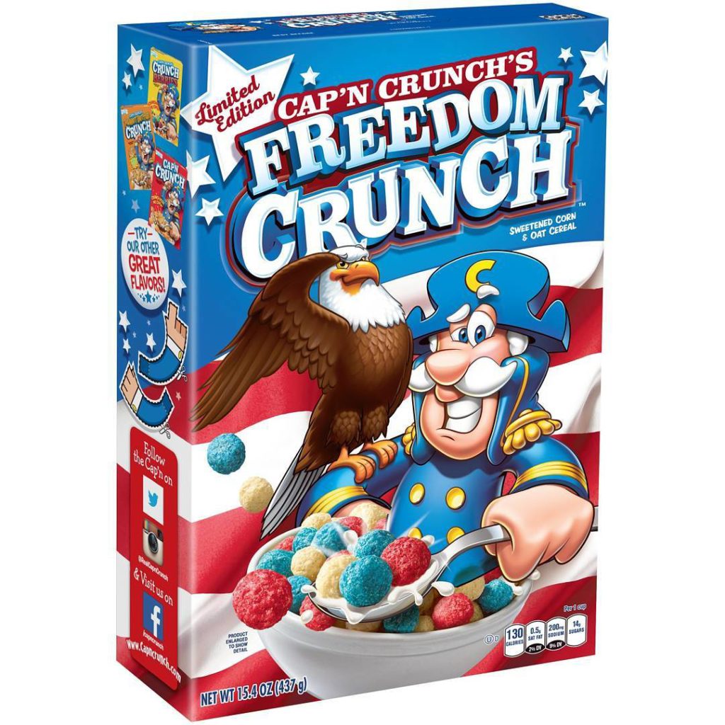 Cap'n Crunch's Freedom Crunch Cereal Box