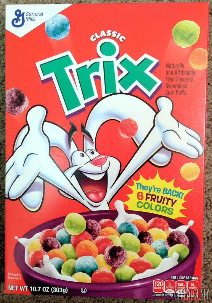 General Mills Classic Trix Cereal Review with 6 Colors Box