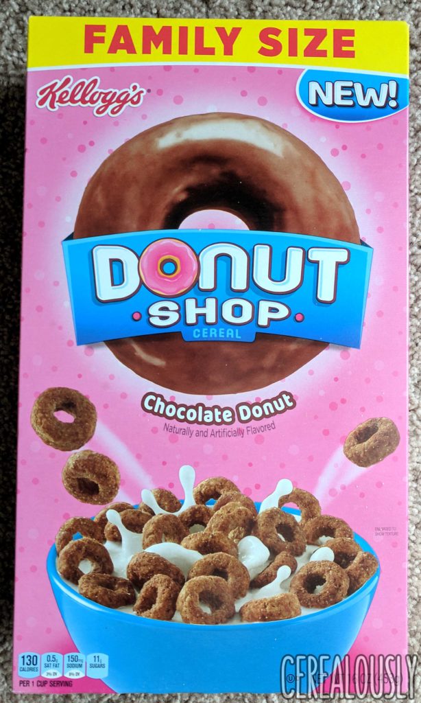 Kellogg's Donut Shop Chocolate Donut Cereal Review Box