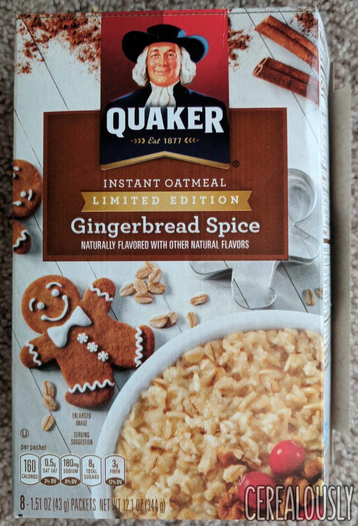 Quaker Gingerbread Spice Oatmeal Review Box