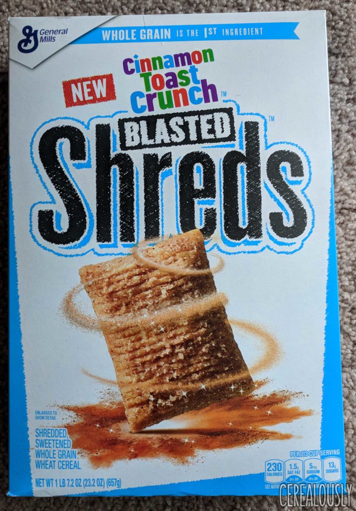 Cinnamon Toast Crunch Blasted Shreds Cereal Review Box