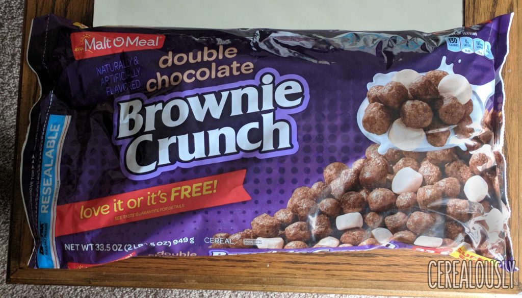 Malt-O-Meal Double Chocolate Brownie Crunch Cereal Review Bag