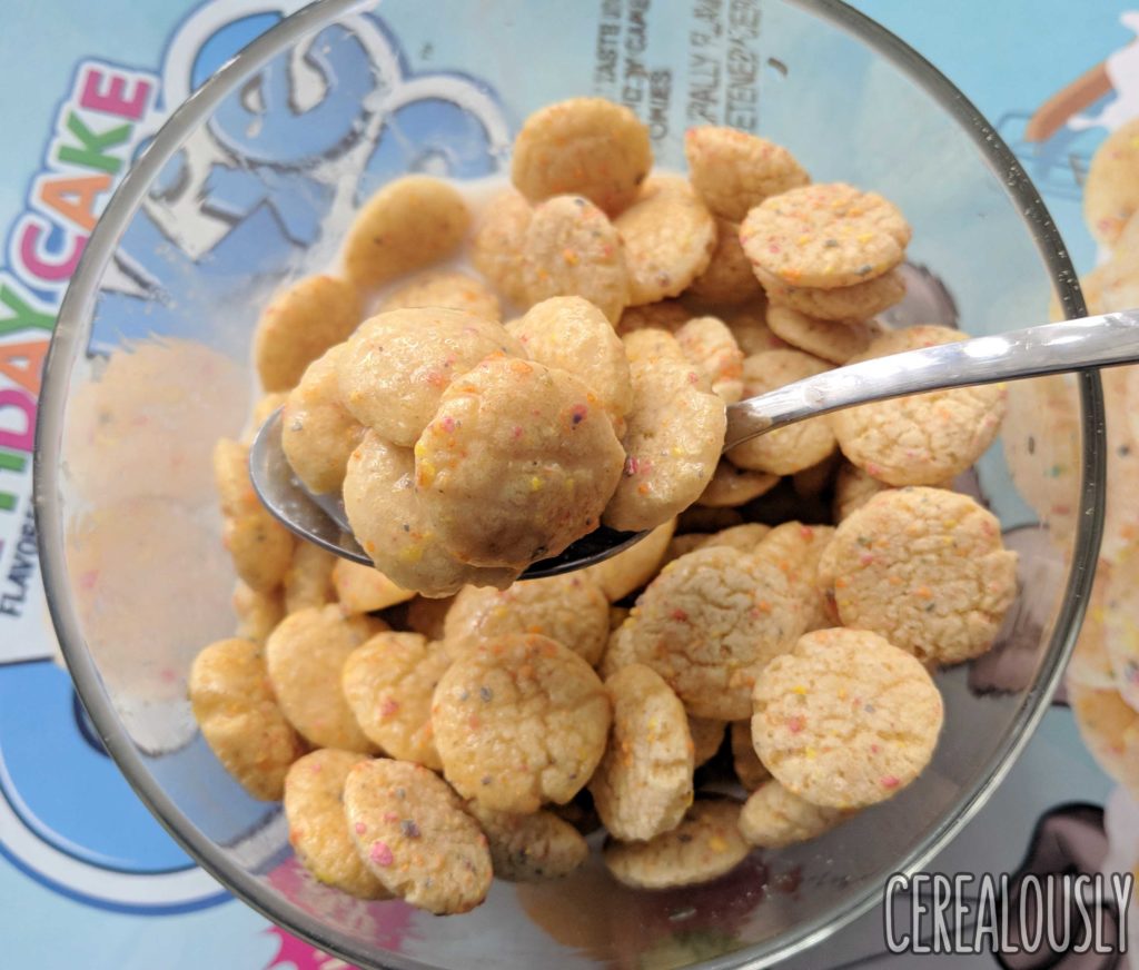 New Birthday Cake Cookie Crisp Cereal Review with Milk