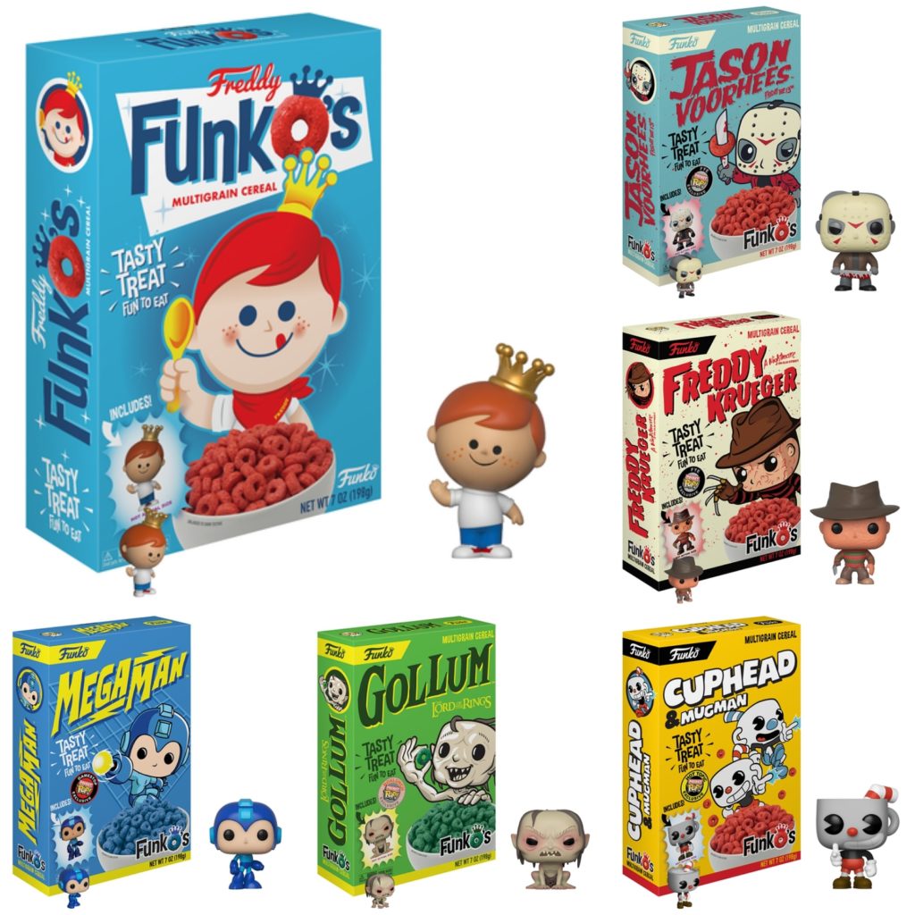 Funko cereals - Freddy, Friday the 13th, Nightmare on Elm Street, Lord of the Rings, Cuphead, Mega Man