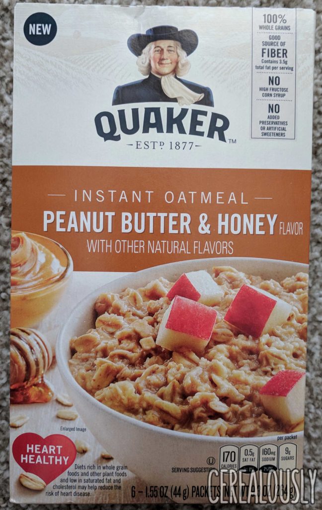 Quaker Peanut Butter & Honey Oatmeal Review Box