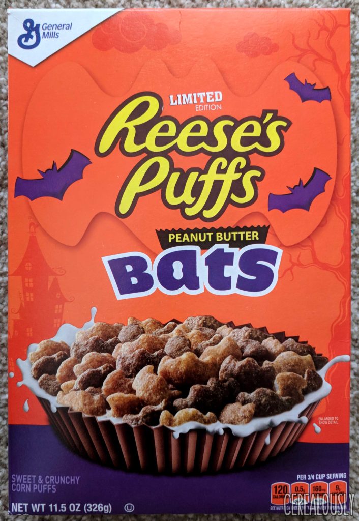 Halloween Reese's Puffs Bats Cereal Review Box