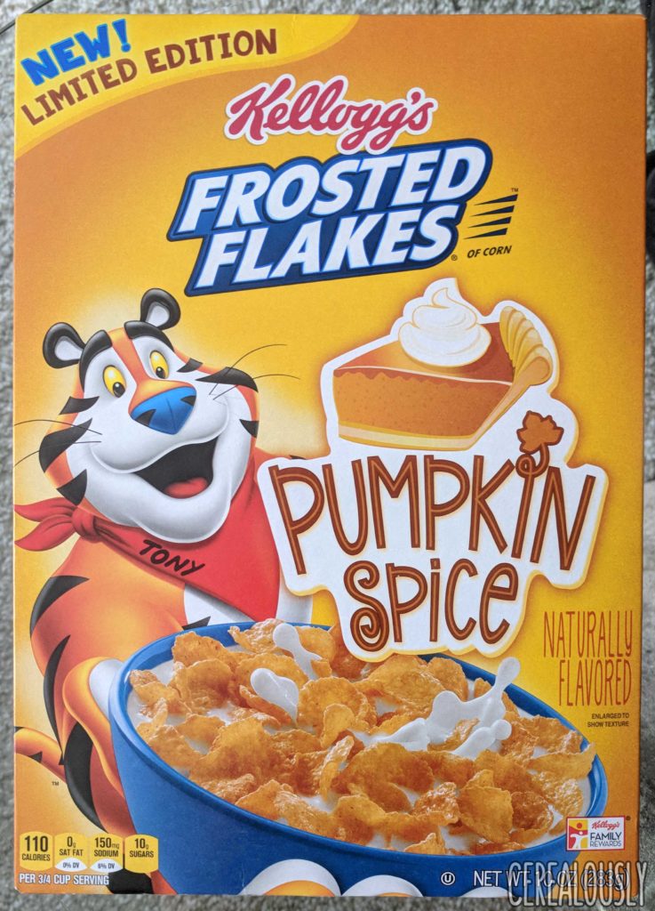 Pumpkin Spice Frosted Flakes Cereal Review Box