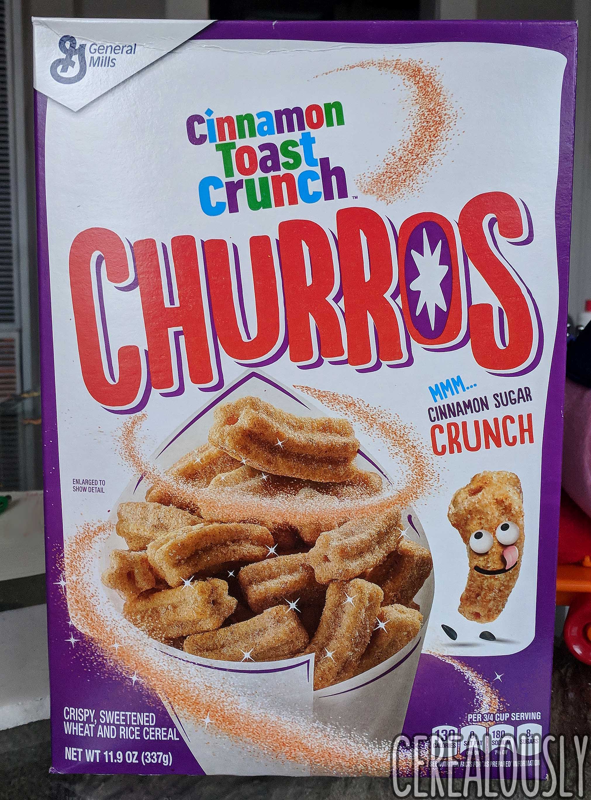 Cinnamon Toast Crunch Churros Cereal Review Box.