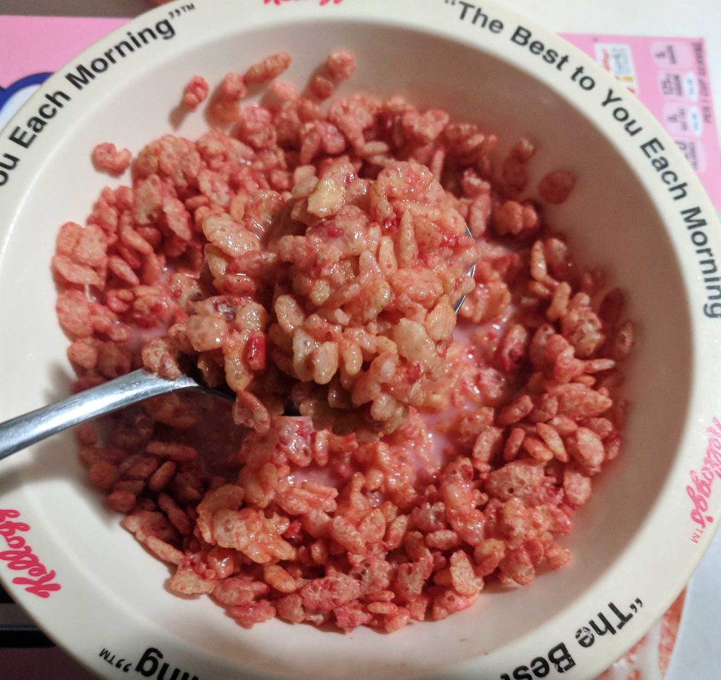 Kellogg's Strawberry Rice Krispies Cereal Review Milk