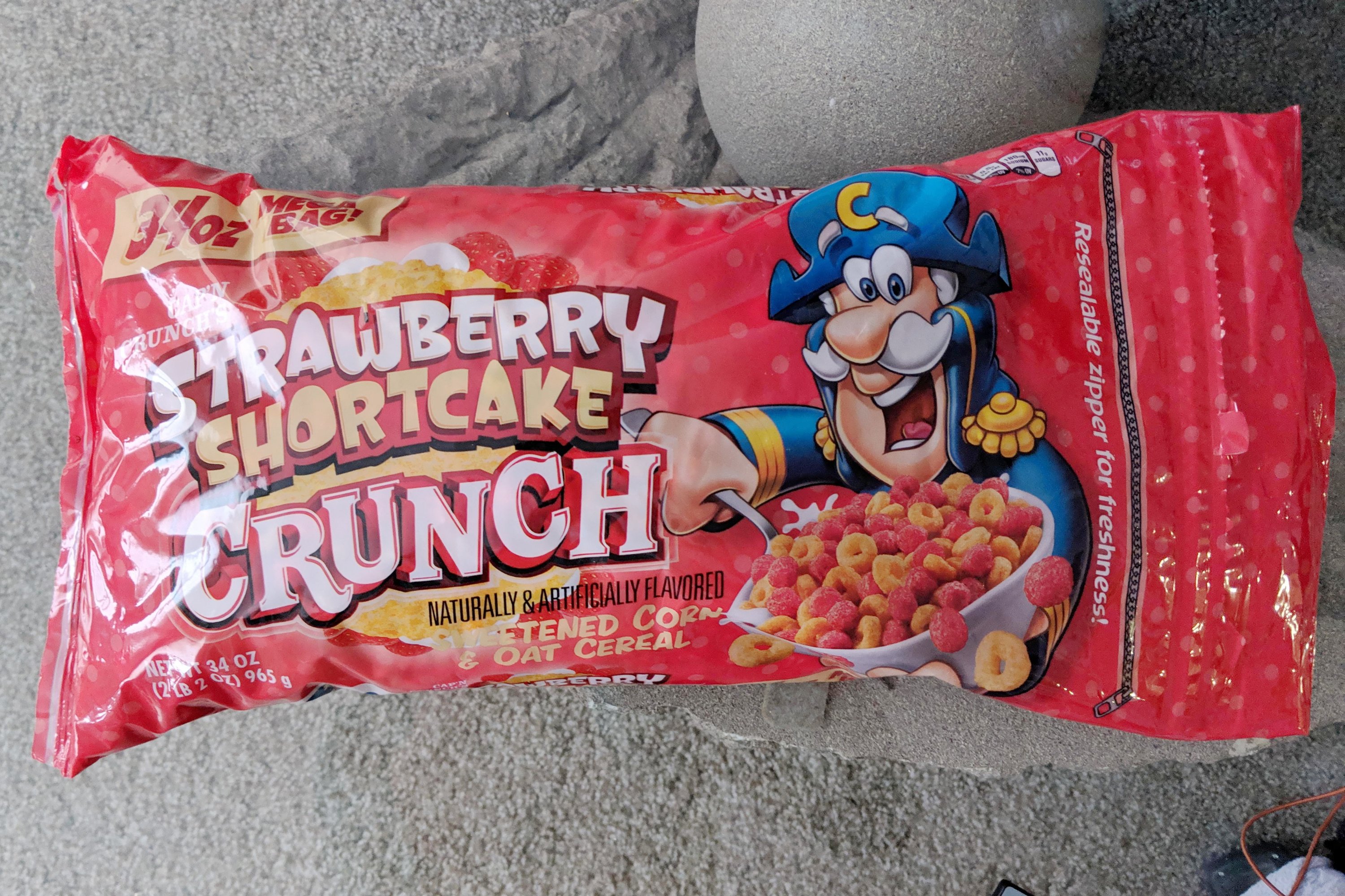 Cap'n Crunch's Strawberry Shortcake Crunch Cereal Review Bag