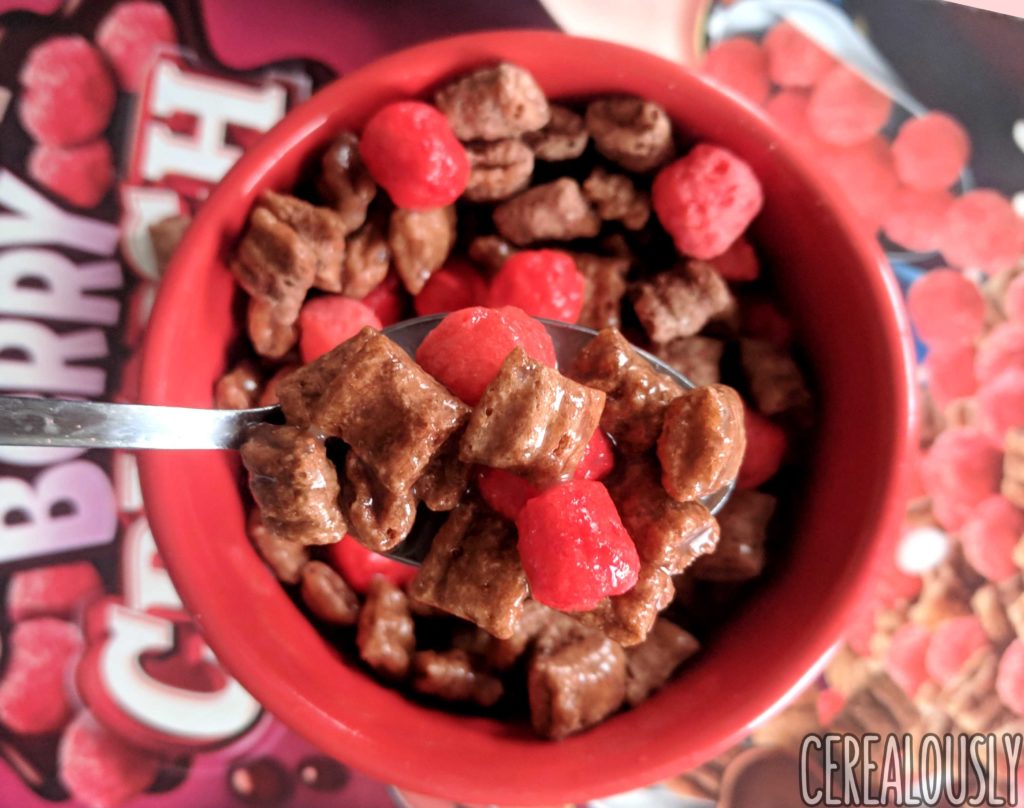 Cap'n Crunch's Chocolatey Berry Crunch Cereal Review Milk