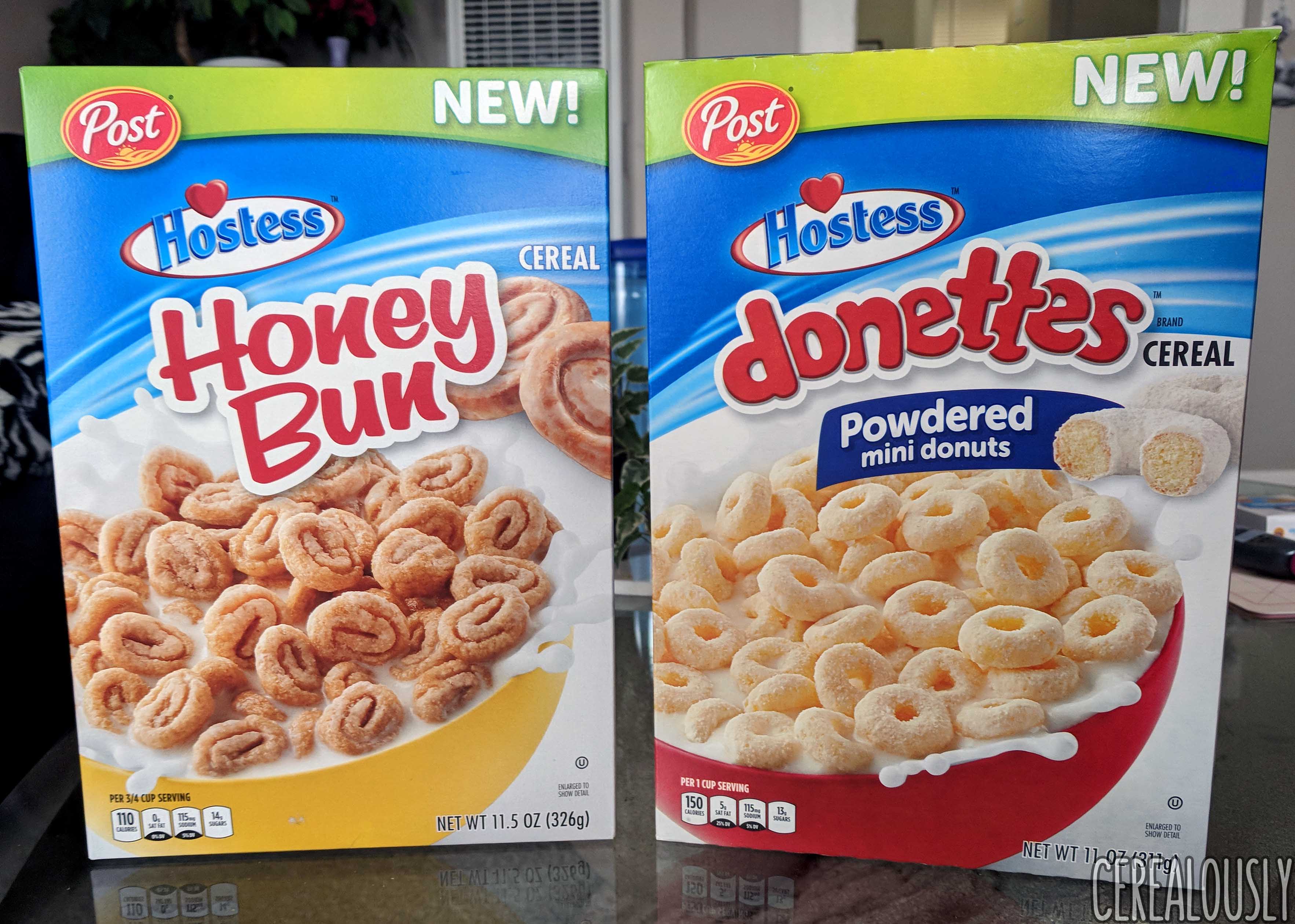 Review (x2): Hostess Honey Bun Cereal & Hostess Powdered Donettes Cereal