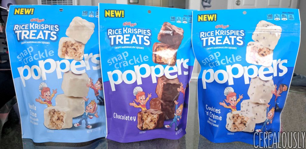 Kellogg's Rice Krispies Treats Snap Crackle Poppers Review Pouches