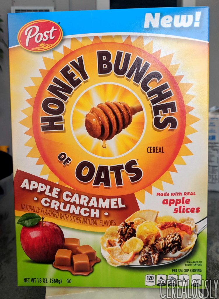 Post Honey Bunches of Oats Apple Caramel Crunch Cereal Review Box