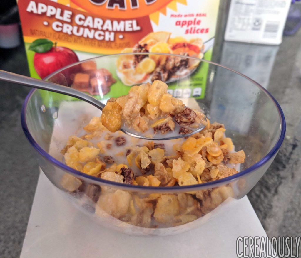 Post Honey Bunches of Oats Apple Caramel Crunch Cereal Review Milk
